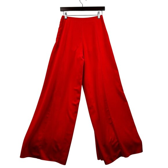 Mieeion Wide-Leg Palazzo Pants Red Bold Statement Flow Pants Lined Sz Medium - Picture 5 of 6